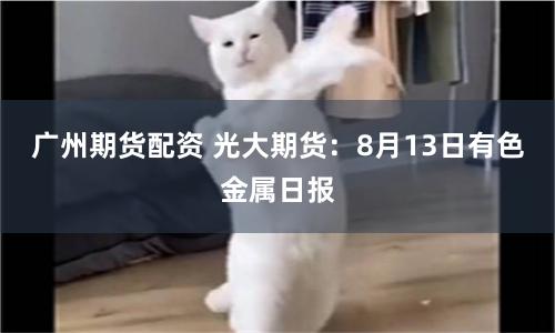 广州期货配资 光大期货：8月13日有色金属日报